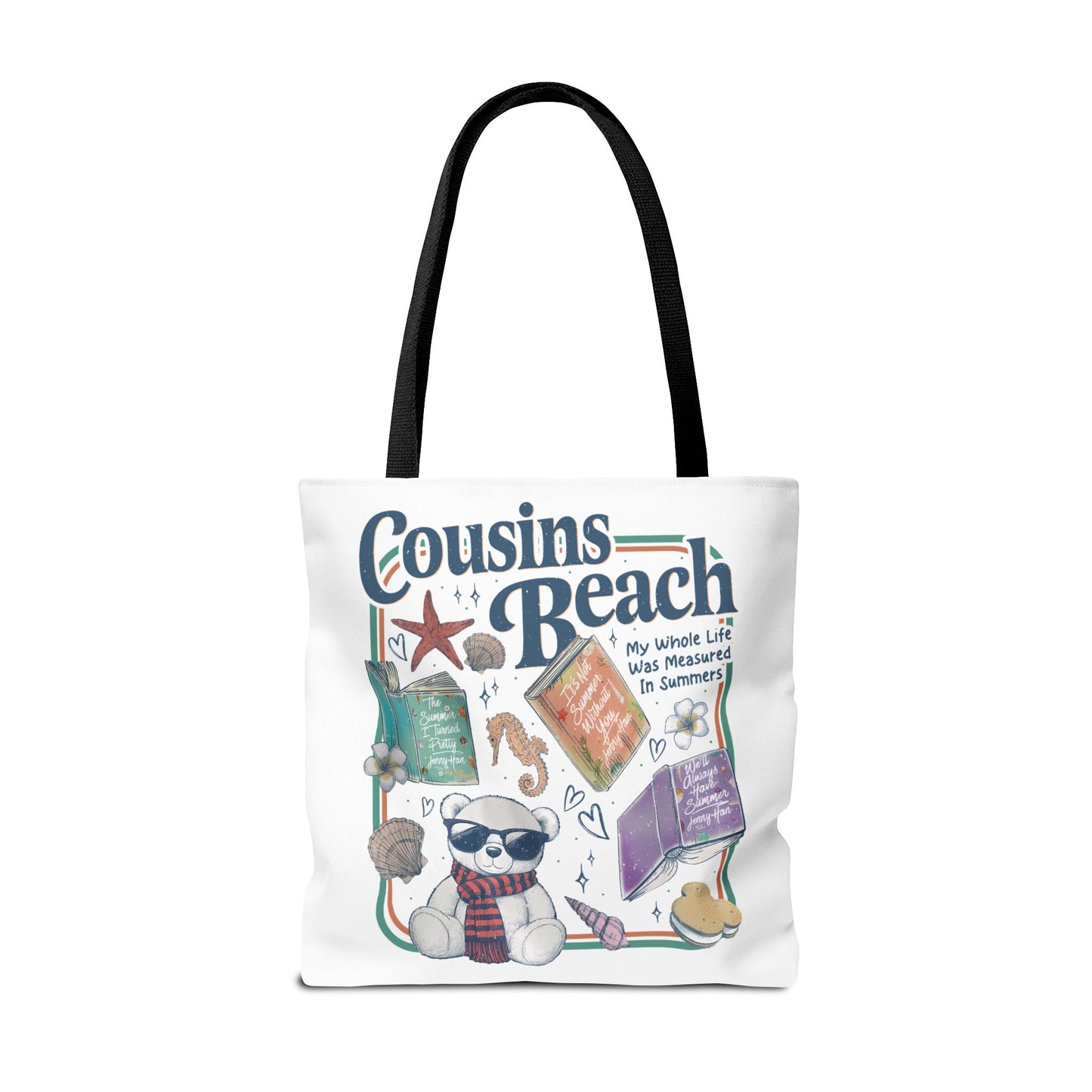 The Summer I Turned Pretty Cousins Beach Tote Bag | Junior Mint Teddy Bear | Bookish Summer Romance Tote