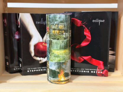 Twilight Forest Landscape Tumbler | Forks-Inspired Scenic Wrap | Cozy Bookish Gift for Twilight Saga Fans