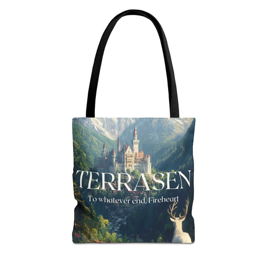 Terrasen Castle Tote Bag | Throne of Glass Bookish Gift | Fireheart Fantasy Linen Bag