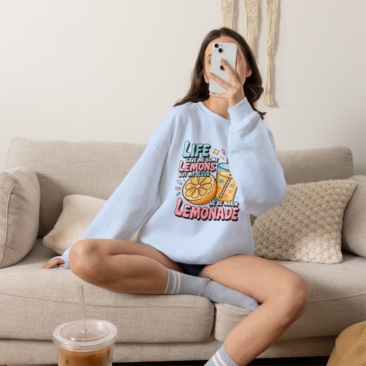 Life Gave Me Lemons But My Jesus He Be Makin' Lemonade Sweatshirt | Christian Sweatshirt | Forrest Frank Inspired Crewneck | Faith Graphic Pullover | Cute Christian Gift