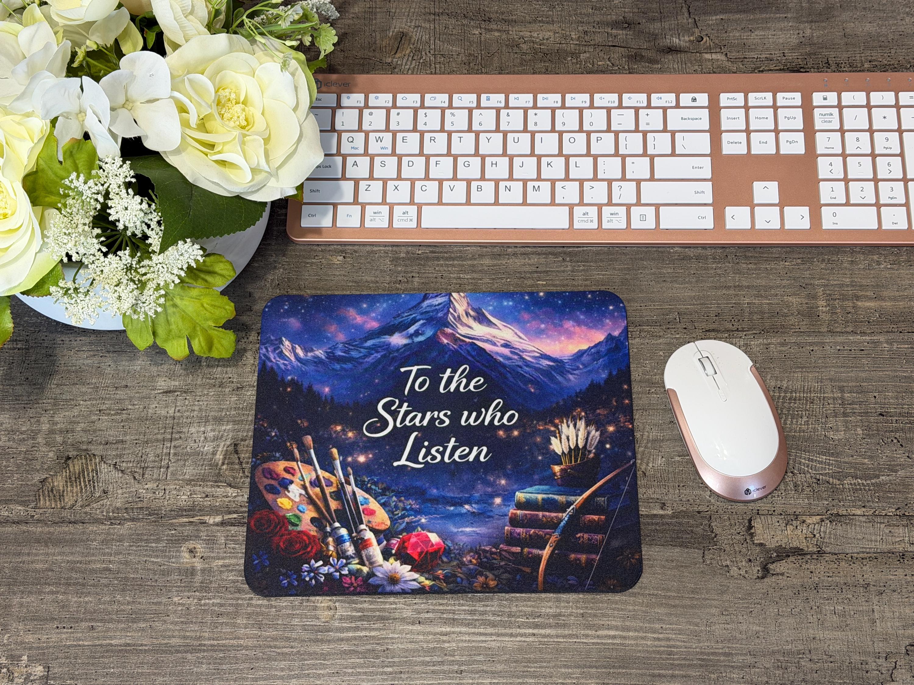 To the Stars Who Listen Mouse Pad | ACOTAR Inspired Desk Decor | Bookish Fantasy Gift for Readers