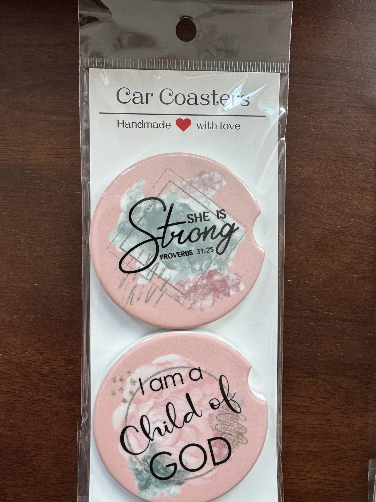 Christian Car Coasters | She is Strong