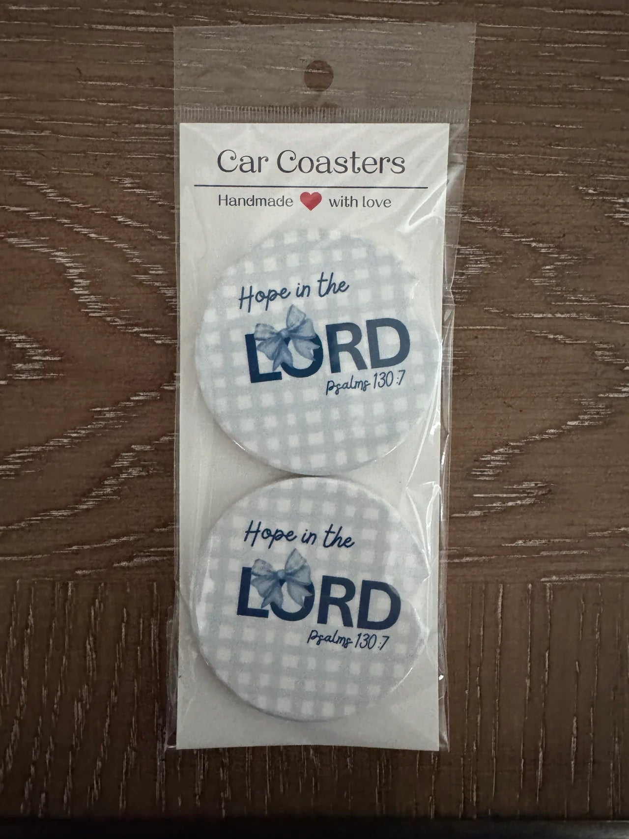 Christian Car Coasters | Hope in the Lord