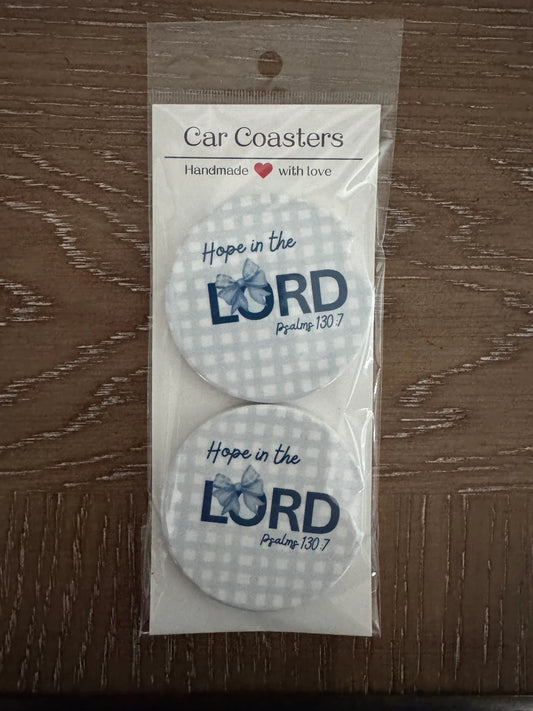 Christian Car Coasters | Hope in the Lord