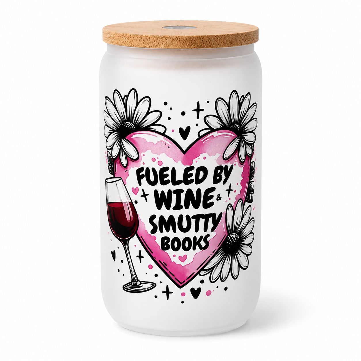 Fueled by Wine & Smutty Books | Glass Tumbler