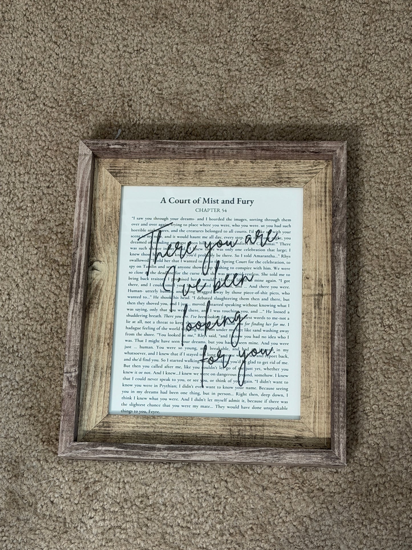 Bookish Frame | ACOTAR Quote Frame | There You Are I've Been Looking for You | A Court of Mist and Fury Bookish Wall Decor