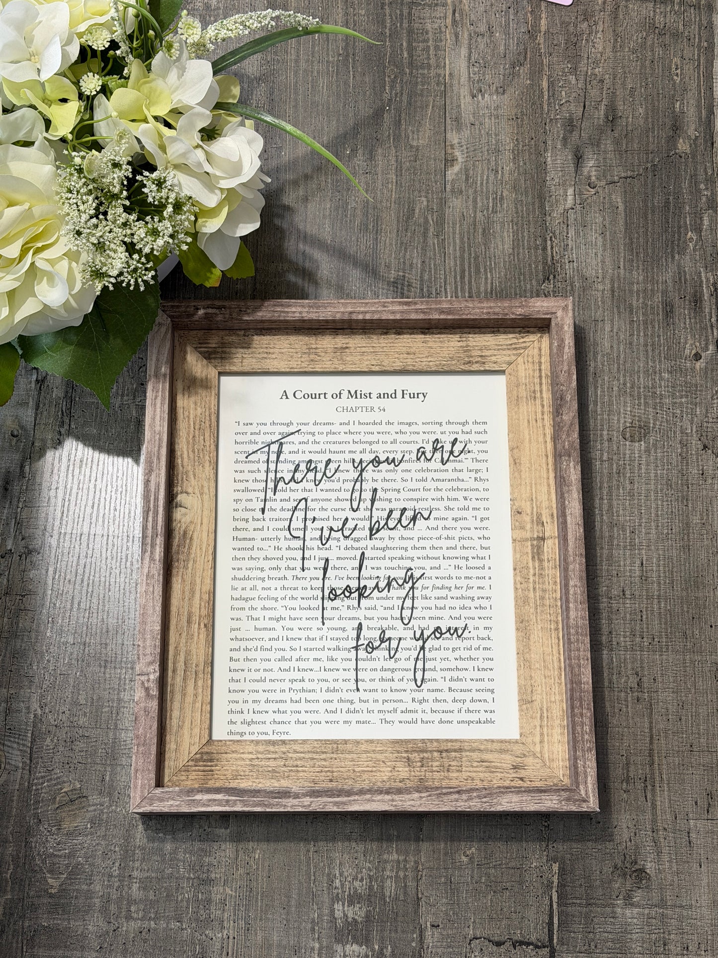 Bookish Frame | ACOTAR Quote Frame | There You Are I've Been Looking for You | A Court of Mist and Fury Bookish Wall Decor