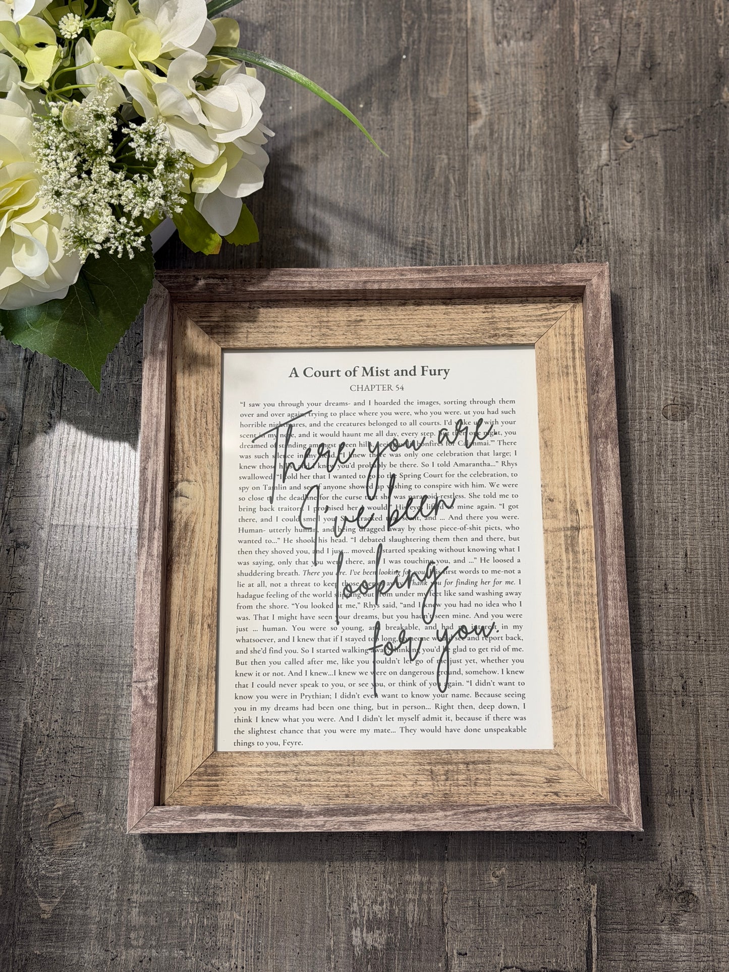 Bookish Frame | ACOTAR Quote Frame | There You Are I've Been Looking for You | A Court of Mist and Fury Bookish Wall Decor