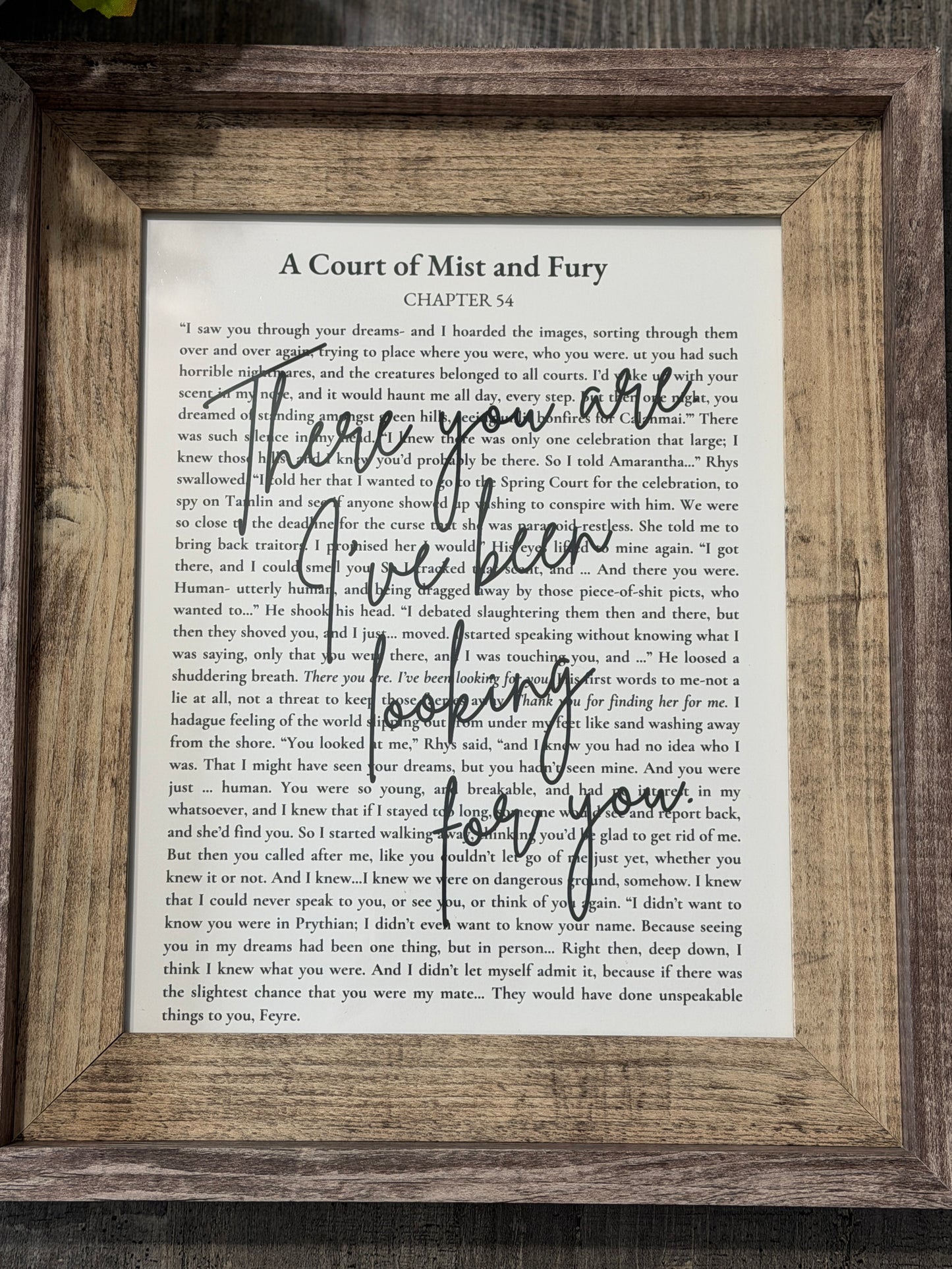 Bookish Frame | ACOTAR Quote Frame | There You Are I've Been Looking for You | A Court of Mist and Fury Bookish Wall Decor