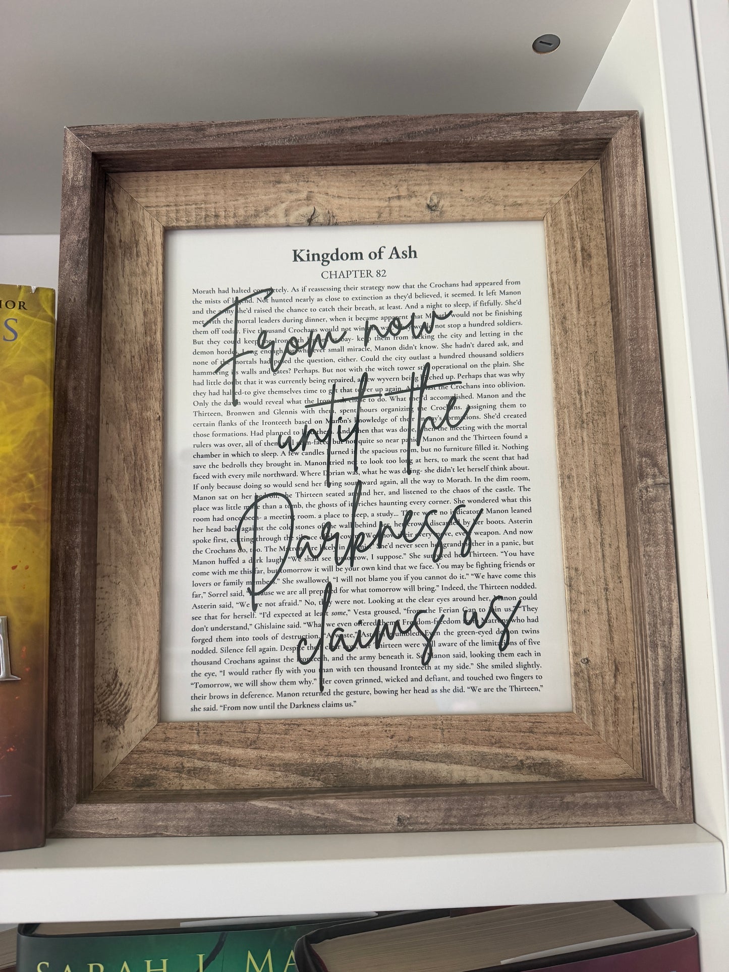 Bookish Frame | Throne of Glass Inspired Shelf Frame | "From Now Until the Darkeness claims us" Quote Decor