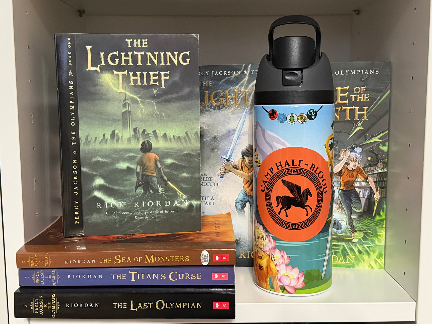 Percy Jackson Inspired 24oz Owala Style Tumbler | Camp Half-Blood Water Bottle | Greek Mythology Gift | Bookish Drinkware | Fantasy Reader Gift