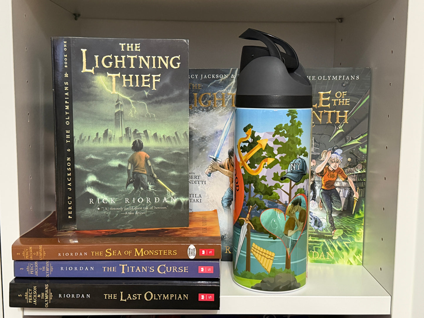 Percy Jackson Inspired 24oz Owala Style Tumbler | Camp Half-Blood Water Bottle | Greek Mythology Gift | Bookish Drinkware | Fantasy Reader Gift