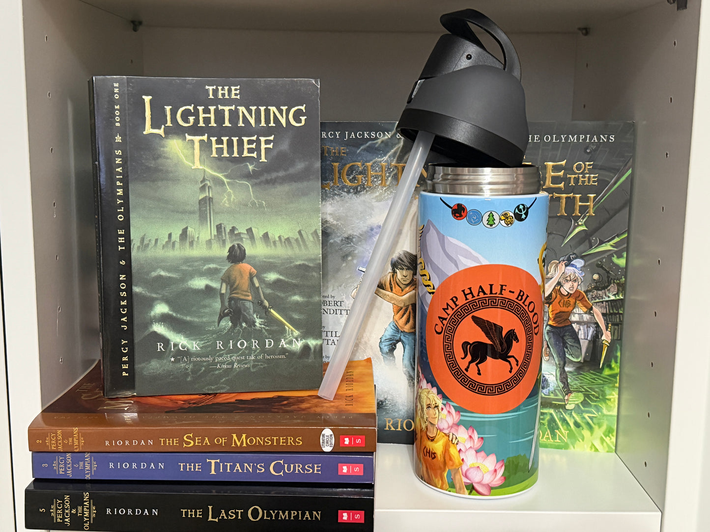 Percy Jackson Inspired 24oz Owala Style Tumbler | Camp Half-Blood Water Bottle | Greek Mythology Gift | Bookish Drinkware | Fantasy Reader Gift