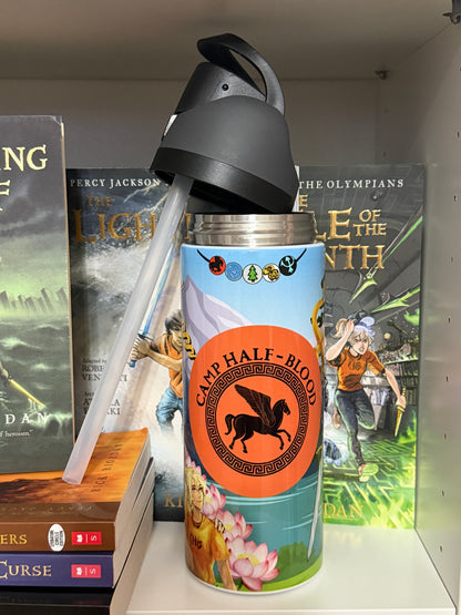 Percy Jackson Inspired 24oz Owala Style Tumbler | Camp Half-Blood Water Bottle | Greek Mythology Gift | Bookish Drinkware | Fantasy Reader Gift