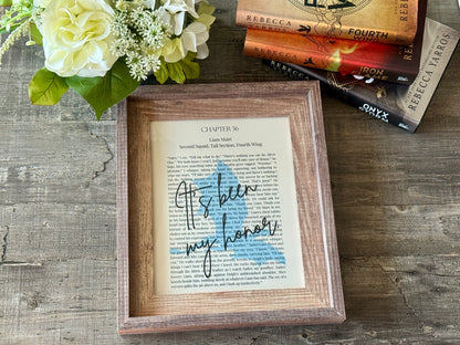 Bookish Frame | Fourth Wing Inspired Shelf Frame | "It's been my honor" Quote Decor (Copy)