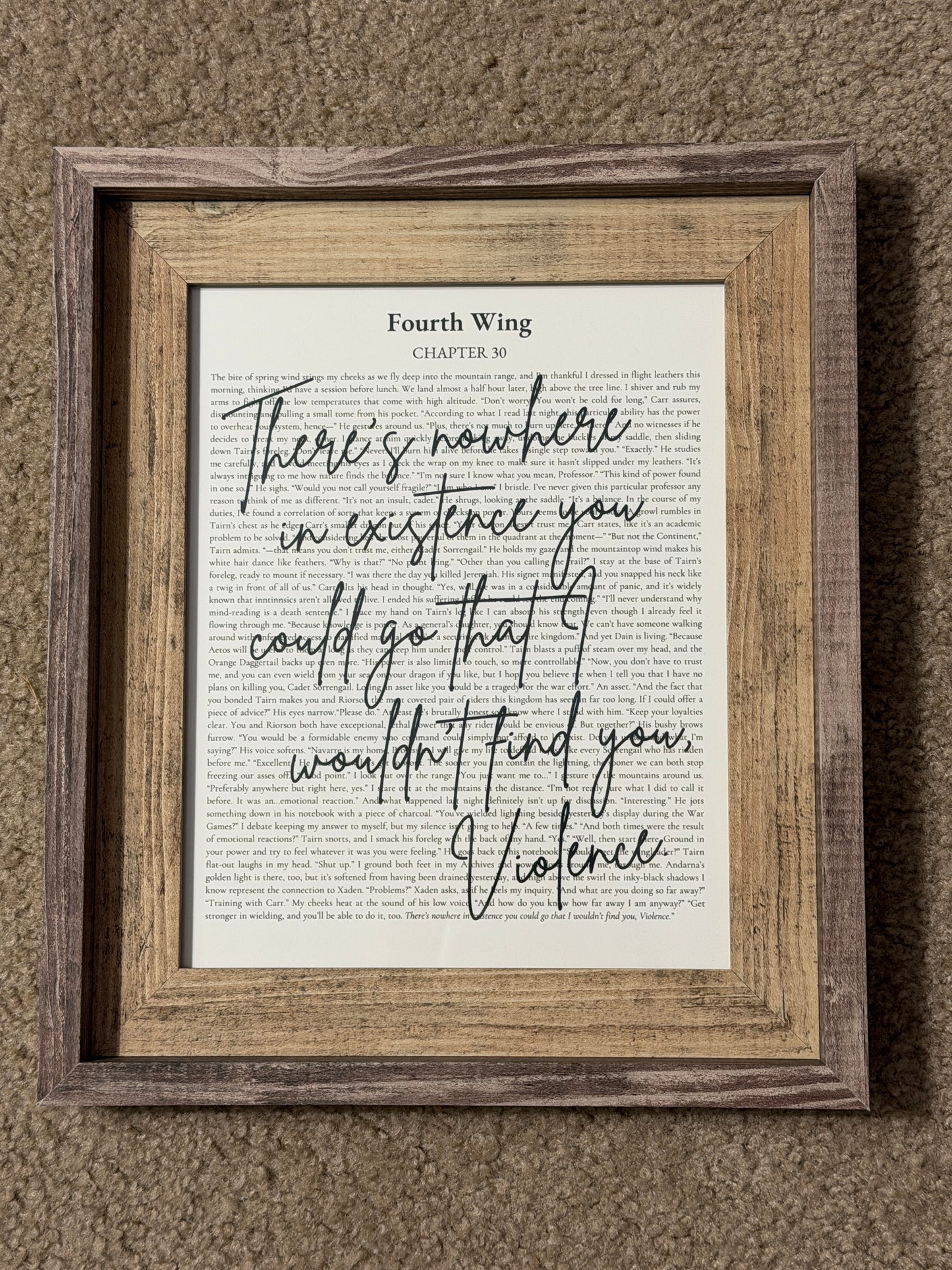 Bookish Frame | Fourth Wing Inspired Shelf Frame | "There's nowhere in existance" Quote Decor