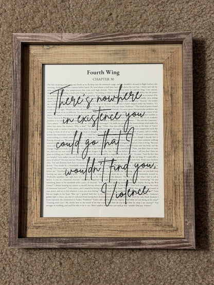 Bookish Frame | Fourth Wing Inspired Shelf Frame | "There's nowhere in existance" Quote Decor