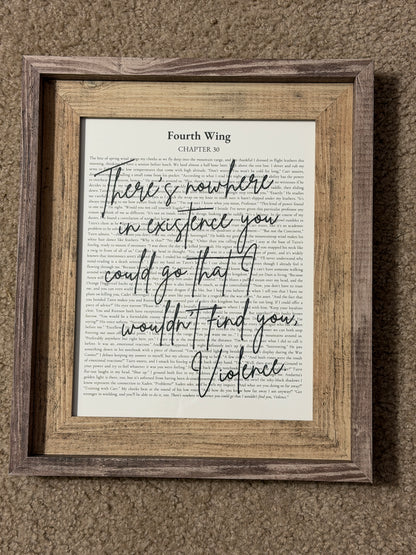 Bookish Frame | Fourth Wing Inspired Shelf Frame | "There's nowhere in existance" Quote Decor