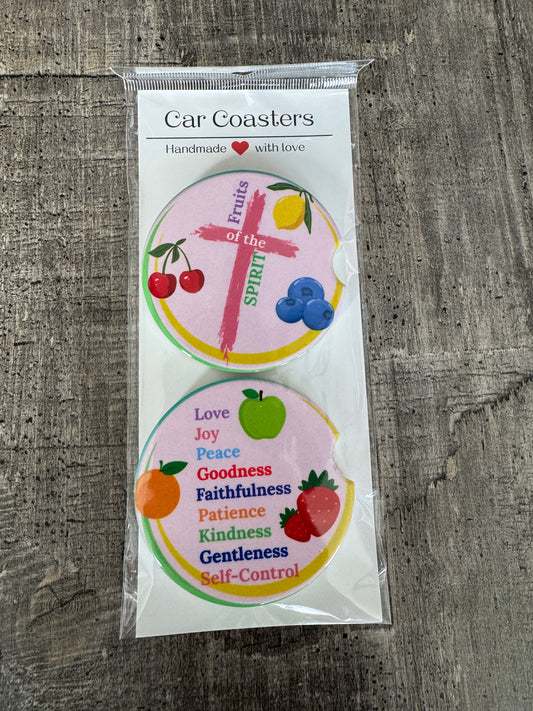 Christian Car Coasters | Fruits of the Spirit
