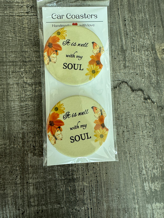 Christian Car Coasters | It Is Well with My Soul