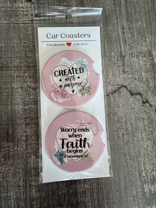 Christian Car Coasters | Created with a Purpose