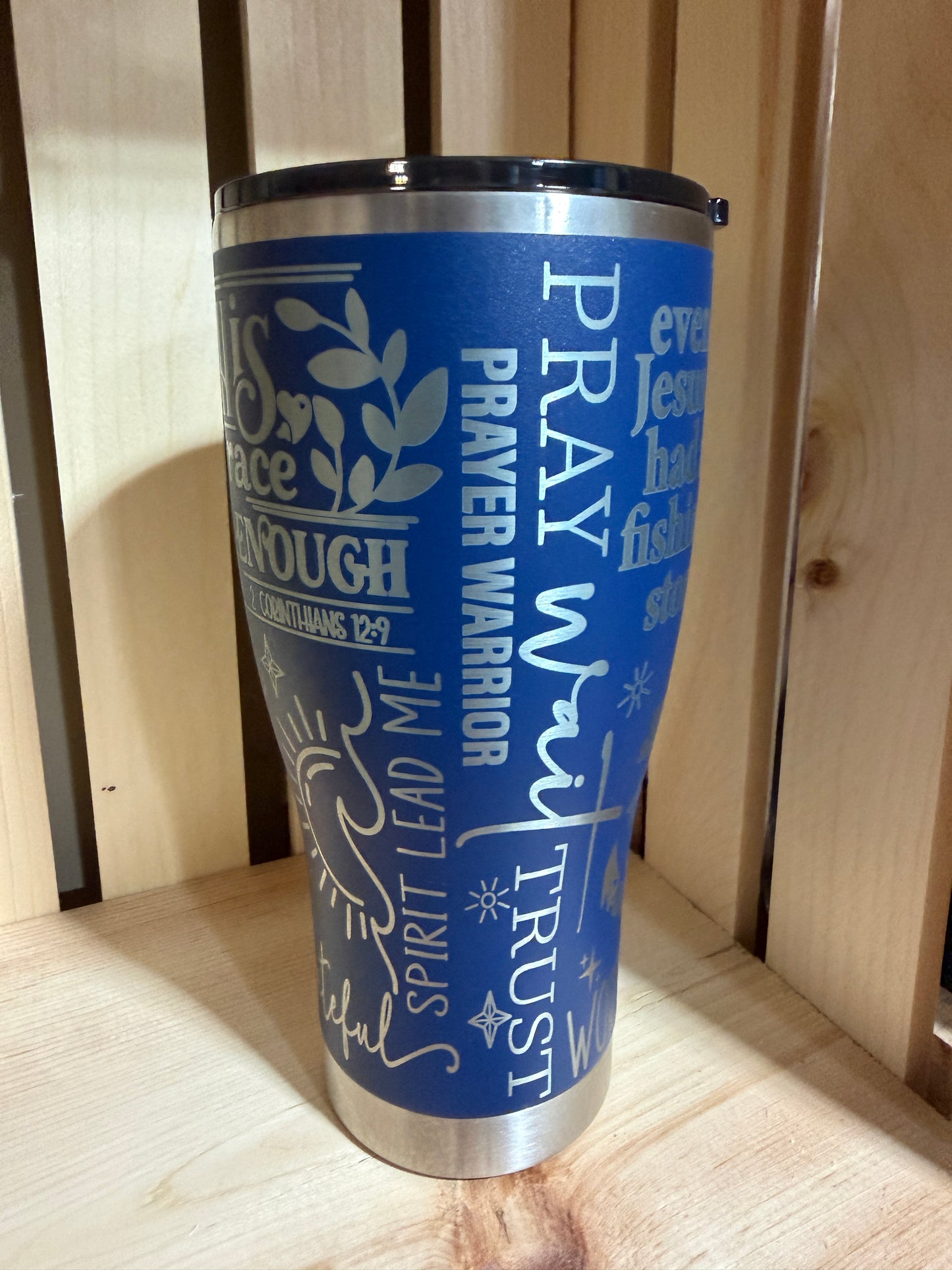 Man of Faith | Christian Engraved Tumbler |Jesus Cross Lion Bible Verse Cup | Religious Gift for Men Women