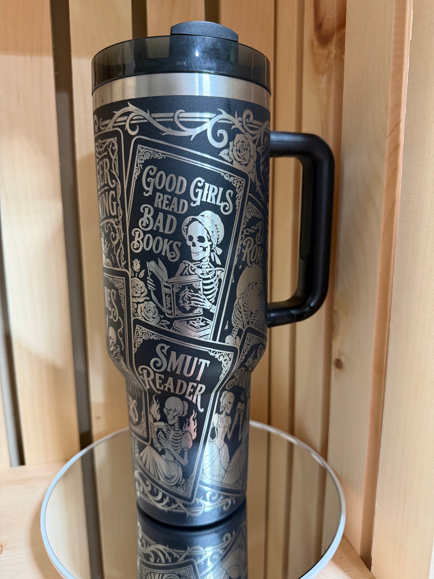 Dark Romance 40oz Engraved Tumbler with Handle | Smut Reader Tumbler | Enemies to Lovers Cup | Morally Grey Bookish Gift | Dark Romance Reader