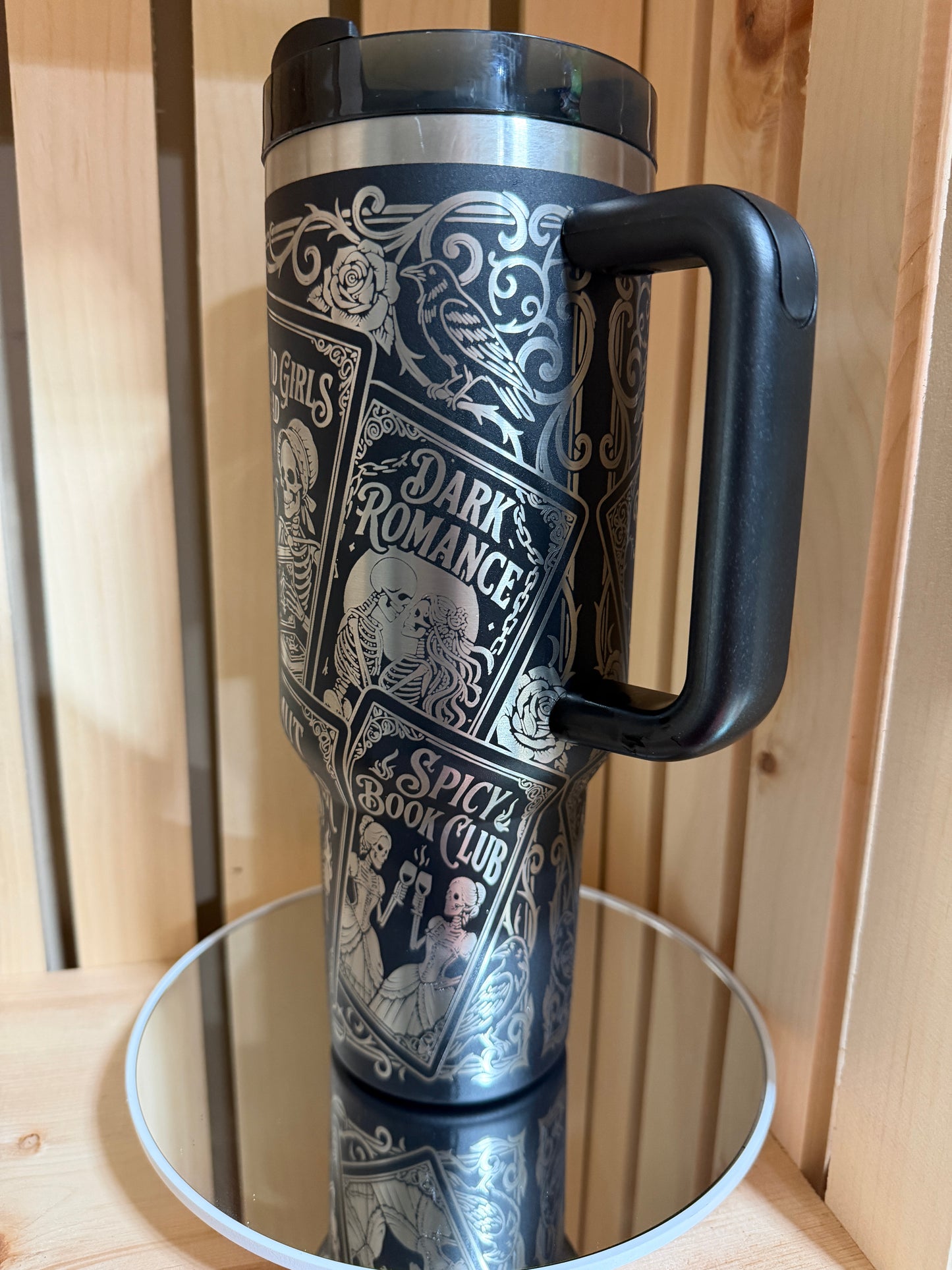 Dark Romance 40oz Engraved Tumbler with Handle | Smut Reader Tumbler | Enemies to Lovers Cup | Morally Grey Bookish Gift | Dark Romance Reader
