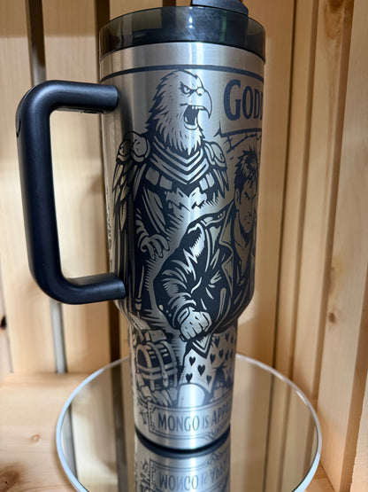 Dungeon Crawler Carl 40oz Engraved Tumbler | Goddamnit Donut Laser Engraved Cup | Princess Donut & Carl Fan Gift | Book Lover Travel Mug