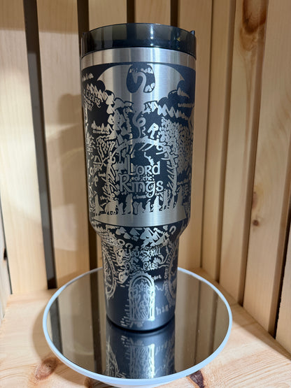 Lord of the Rings 40oz Engraved Tumbler | LOTR Stanley Style Cup | One Ring Fantasy Travel Mug | Tolkien Bookish Gift | Middle Earth Cup