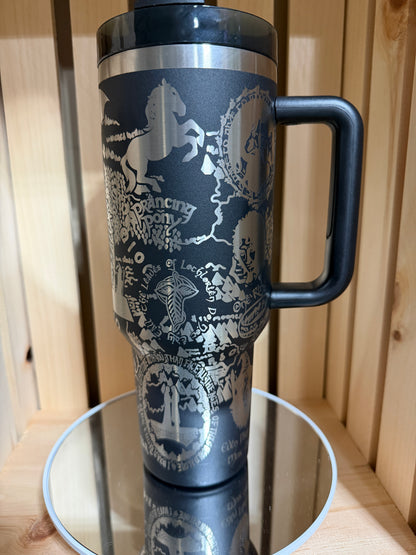 Lord of the Rings 40oz Engraved Tumbler | LOTR Stanley Style Cup | One Ring Fantasy Travel Mug | Tolkien Bookish Gift | Middle Earth Cup