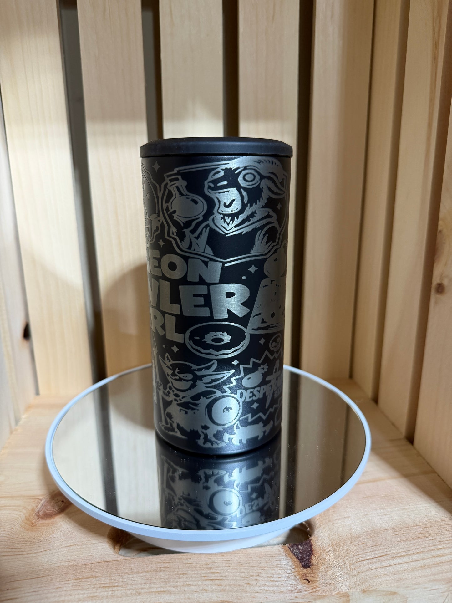 Dungeon Crawler Carl Engraved 4-in-1 Can Cooler | DCC Laser Engraved Tumbler | Book Lover Gift | Fantasy Reader Cup | RPG Fan Drink Holder
