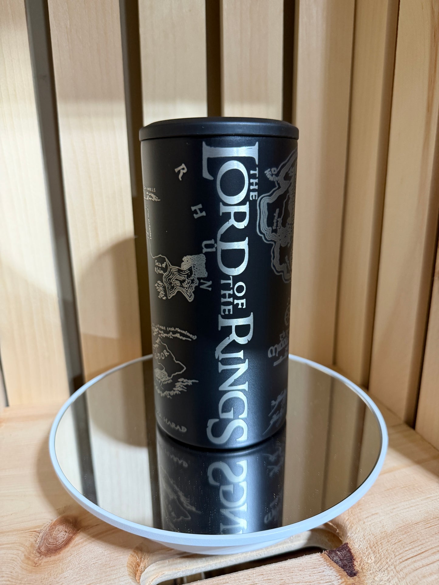 Lord Rings Gift, LOTR Tumbler, Middle Earth, Tolkien Gift, Fantasy Reader, Book Lover Gift, Engraved Cup, Can Cooler, Hobbit Gift, Fantasy Gift, Reader Tumbler, LOTR Fan Gift, Middle Earth Map