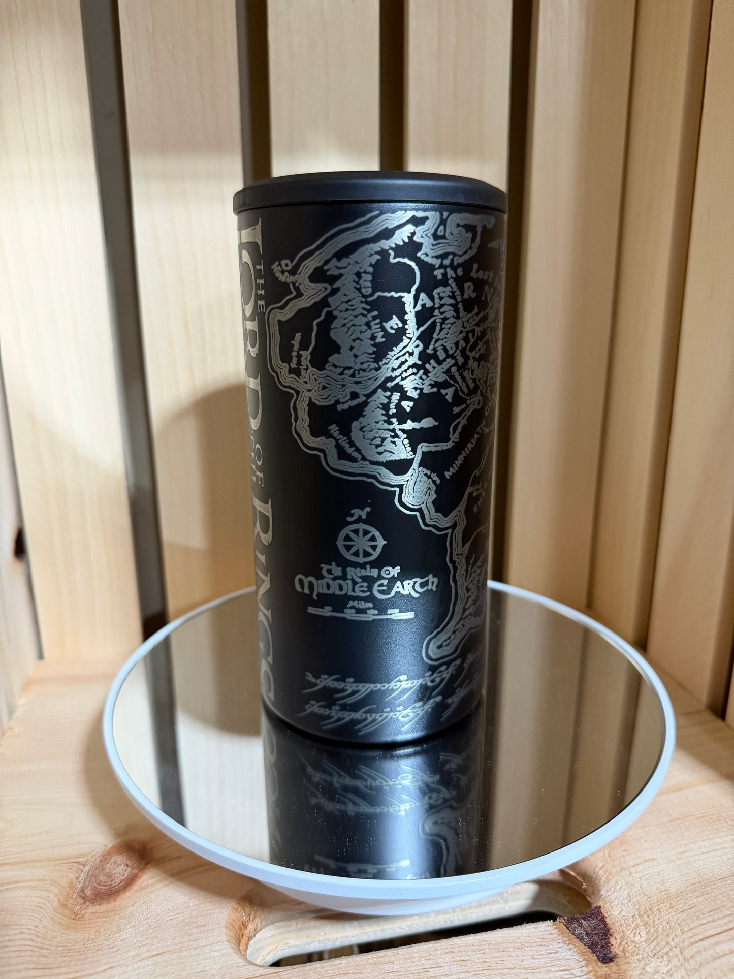 Lord Rings Gift, LOTR Tumbler, Middle Earth, Tolkien Gift, Fantasy Reader, Book Lover Gift, Engraved Cup, Can Cooler, Hobbit Gift, Fantasy Gift, Reader Tumbler, LOTR Fan Gift, Middle Earth Map
