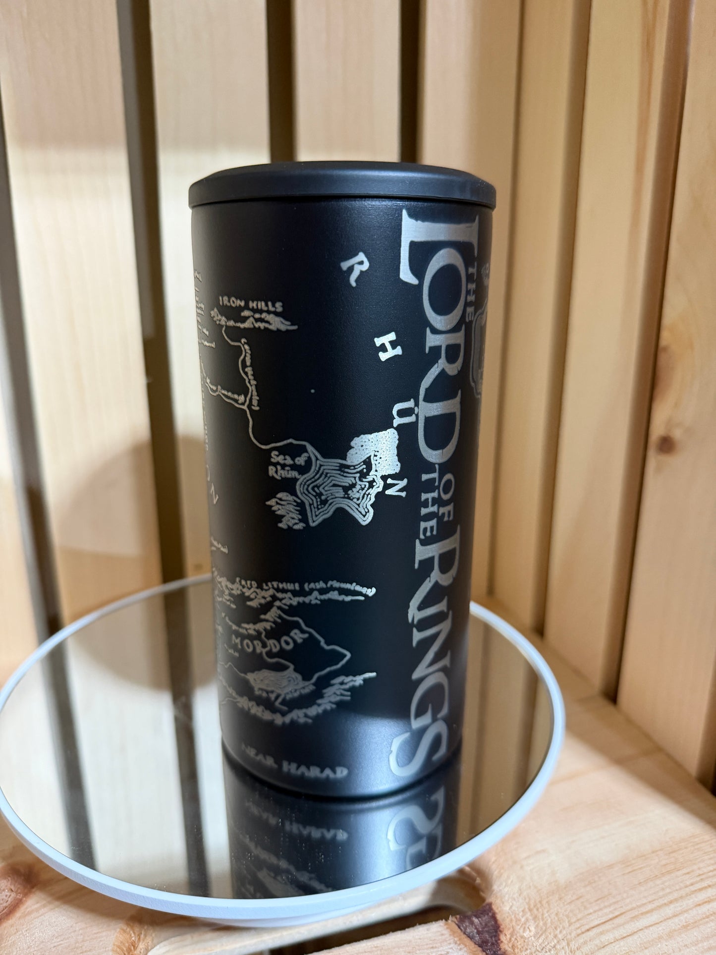 Lord Rings Gift, LOTR Tumbler, Middle Earth, Tolkien Gift, Fantasy Reader, Book Lover Gift, Engraved Cup, Can Cooler, Hobbit Gift, Fantasy Gift, Reader Tumbler, LOTR Fan Gift, Middle Earth Map