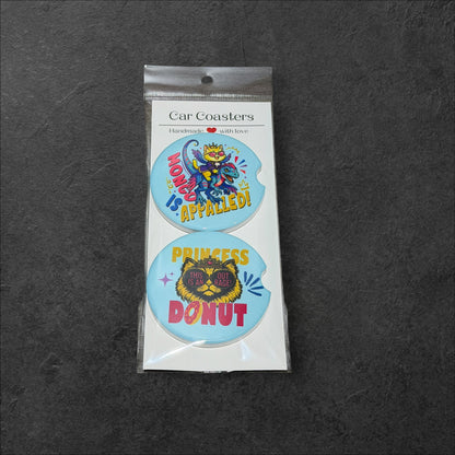 Dungeon Crawler Carl Pastel Car Coasters | Princess Donut 2-Pack Ceramic Set