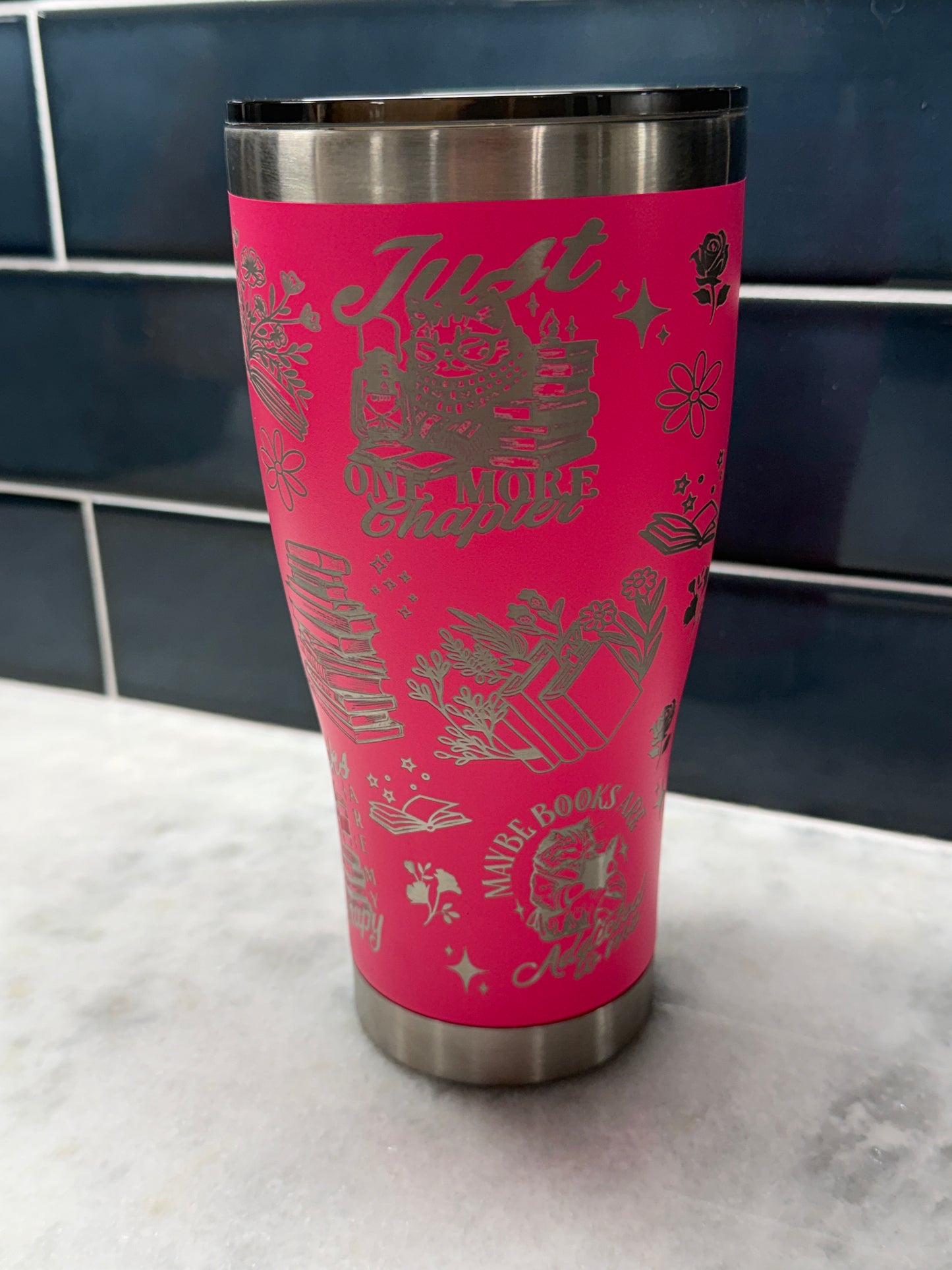 Bookish "One More Chapter" 30oz Engraved Tumbler