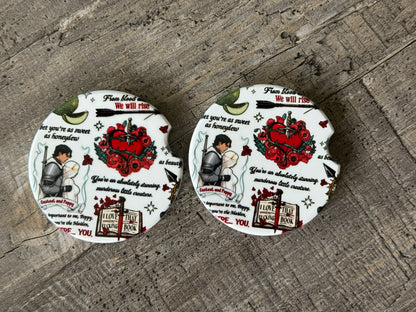 Blood and Ash Inspired Car Coasters