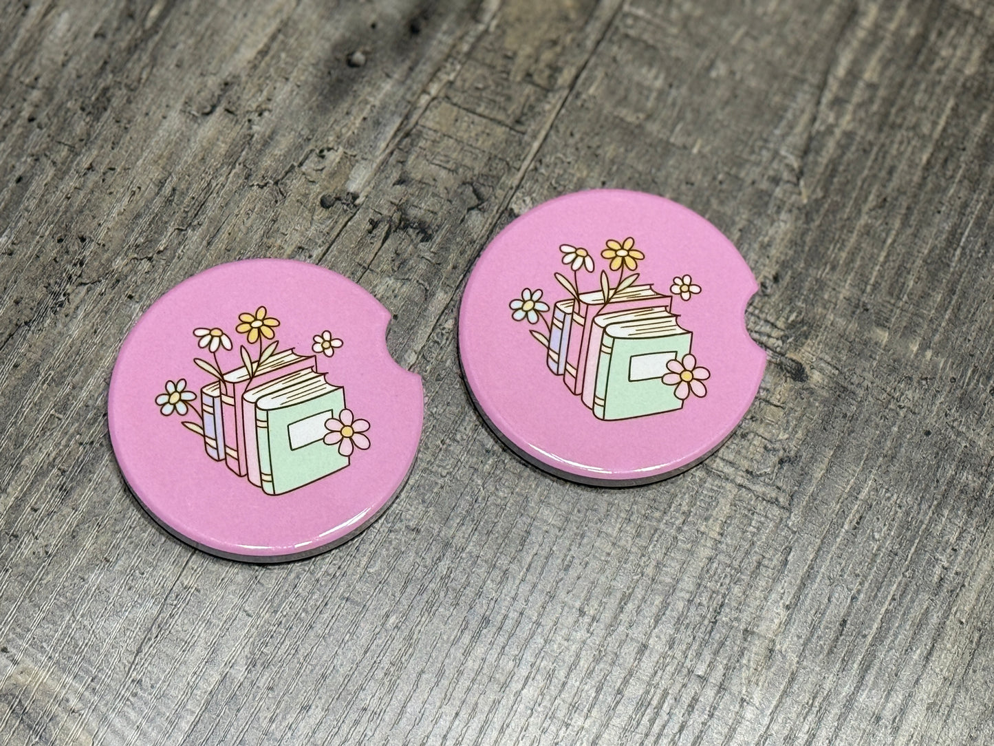 Fantasy Car Coasters | Pastel Book & Flowers