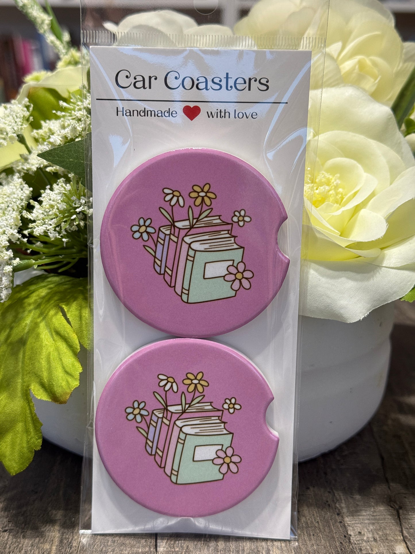 Fantasy Car Coasters | Pastel Book & Flowers