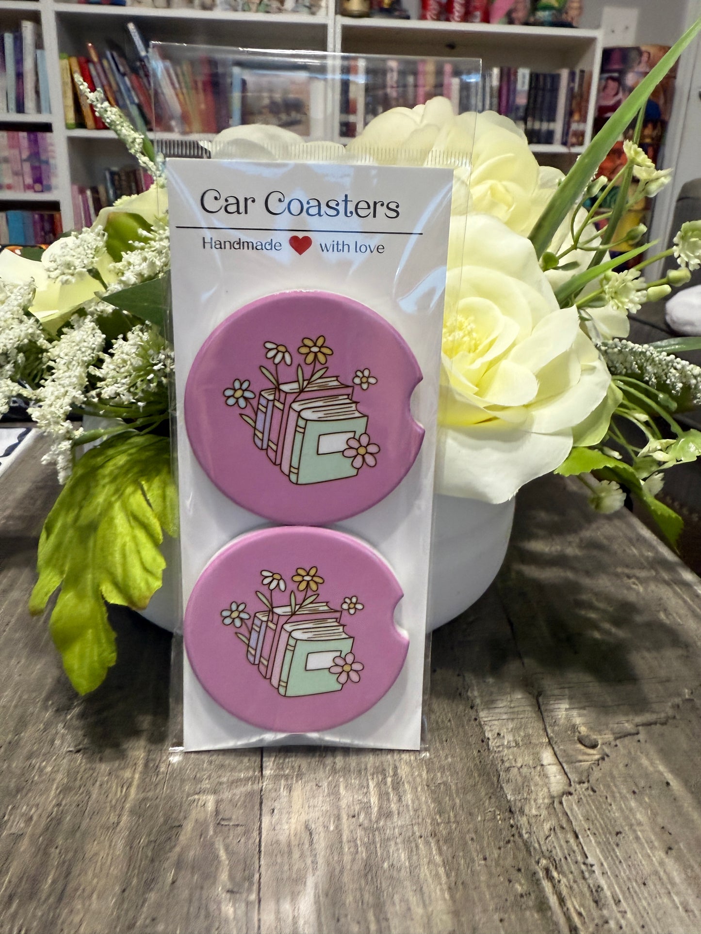 Fantasy Car Coasters | Pastel Book & Flowers