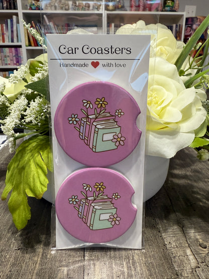 Fantasy Car Coasters | Pastel Book & Flowers