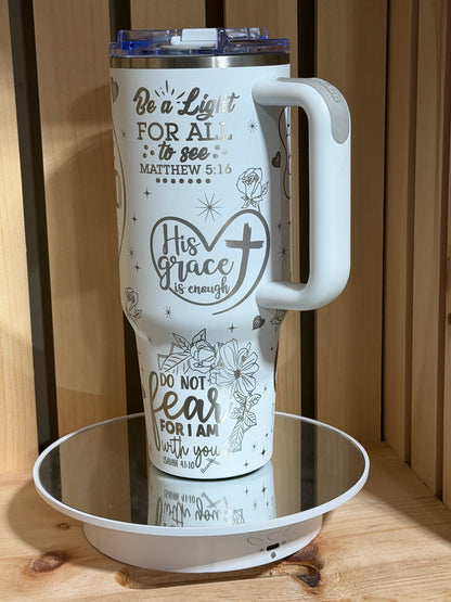 Pink Trust in the Lord engraved 40oz tumbler, view 6