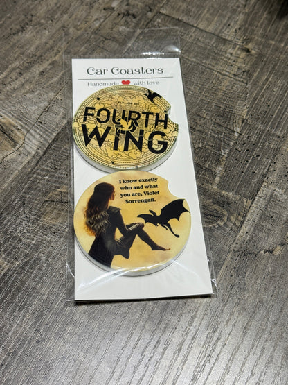 Fourth Wing Car Coasters