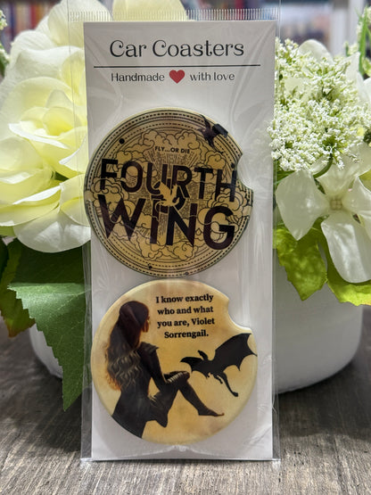 Fourth Wing Car Coasters