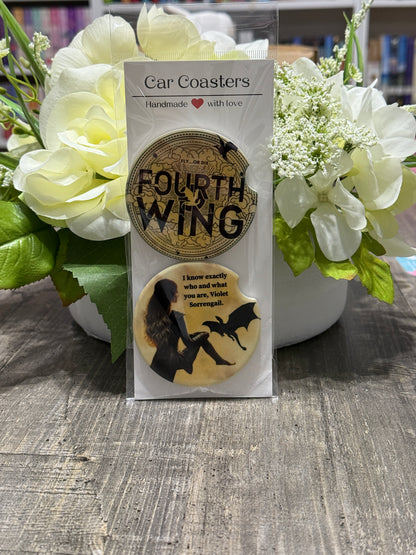 Fourth Wing Car Coasters