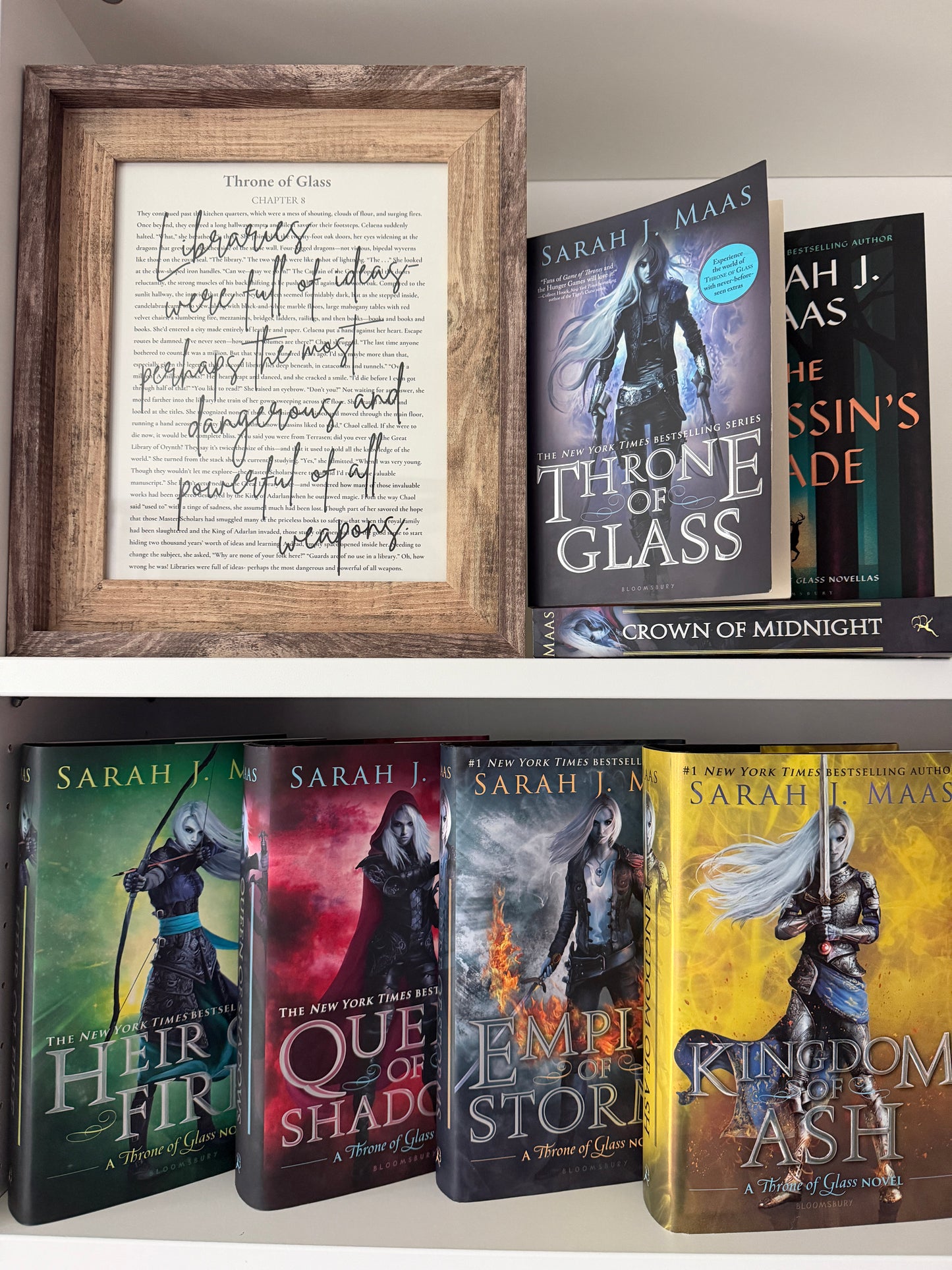 Bookish Frame | Throne of Glass Inspired Shelf Frame | "Libraries Were Full of Ideas" Quote Decor