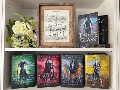 Bookish Frame | Throne of Glass Inspired Shelf Frame | "Libraries Were Full of Ideas" Quote Decor