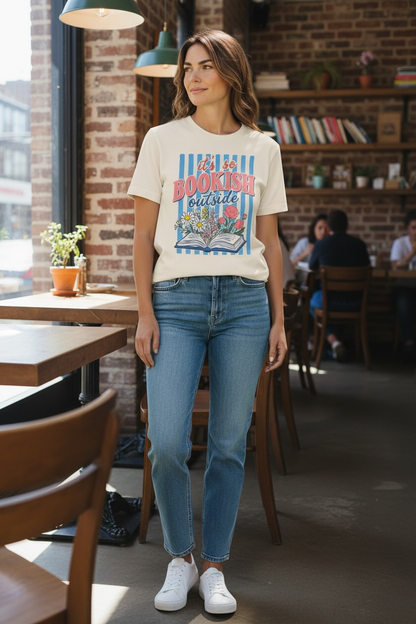 It's Too Nonfictiony Outside Shirt, Book Lover Tee, Funny Reader Shirt, Bookish Graphic Tee, Comfort Colors 1717, Bibliophile Gift, Reading Shirt