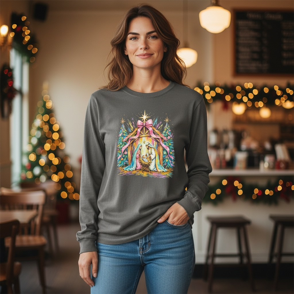 Nativity Christmas Long Sleve Shirt
